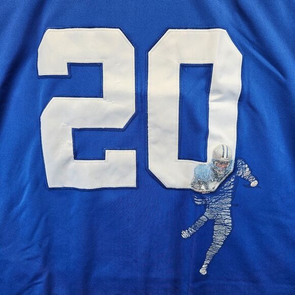 Players Of The Year Barry Sanders #20 Detroit Lions NFL Jersey Size 58 Blue - Picture 2 of 13